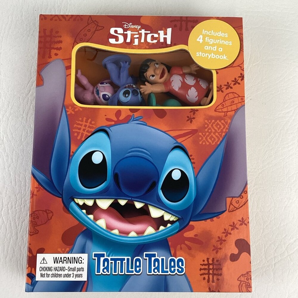 Disney Stitch Activity Kit Tattle Tales Board Book Figurines Lilop Angel Set New